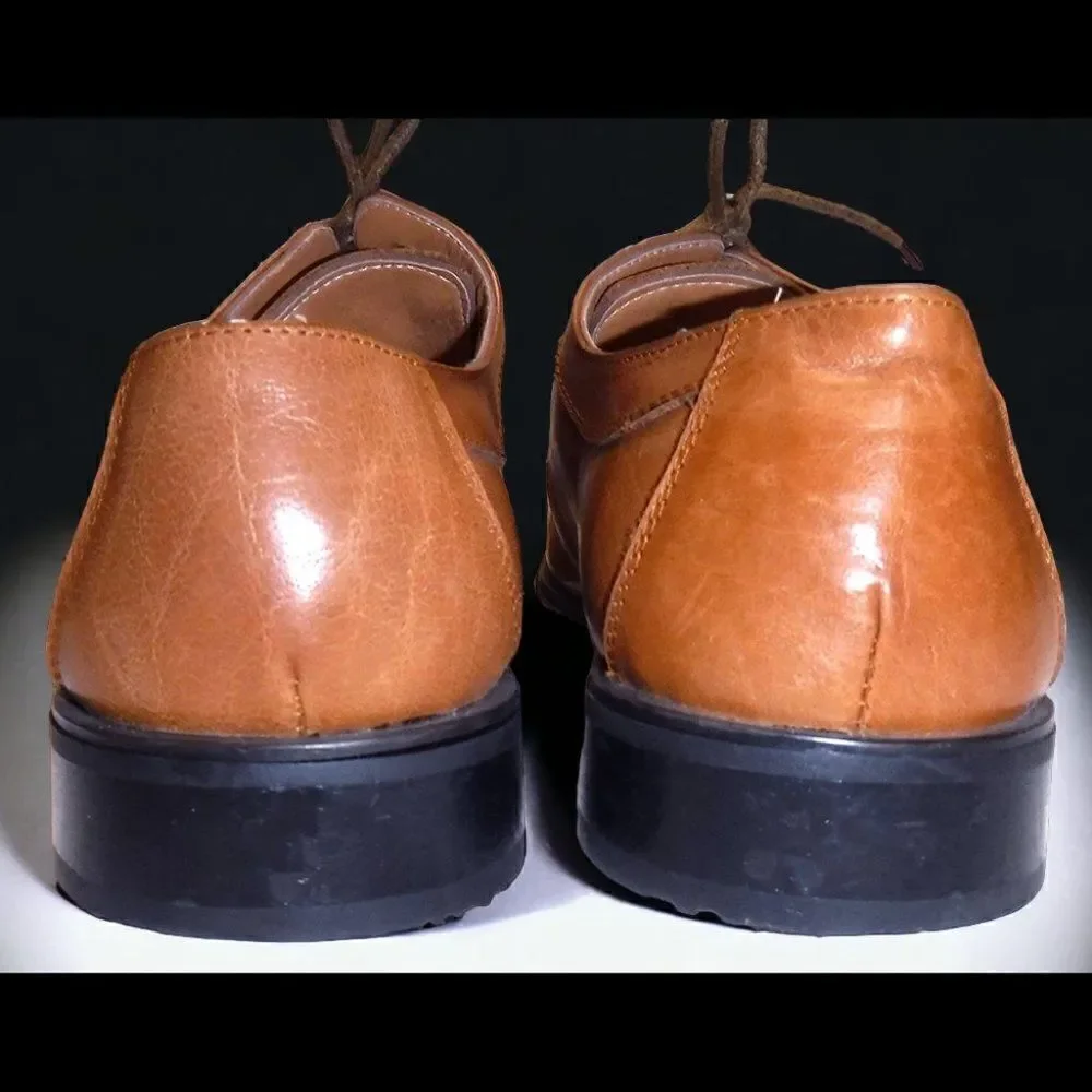 Paolo Giardini tan leather laced Oxford dress shoes